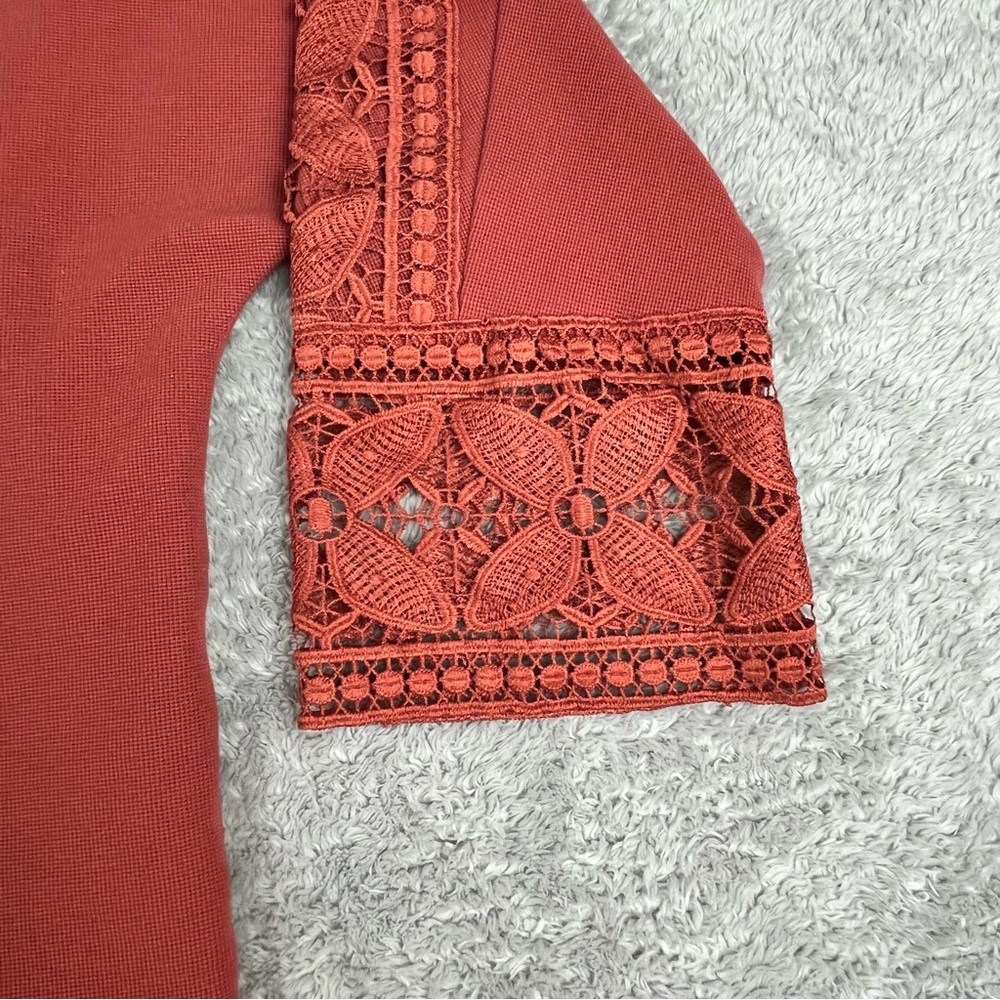 Nano Universe Rust Crochet Flowers‎ One Size Cotton Old Money - Picture 4 of 7